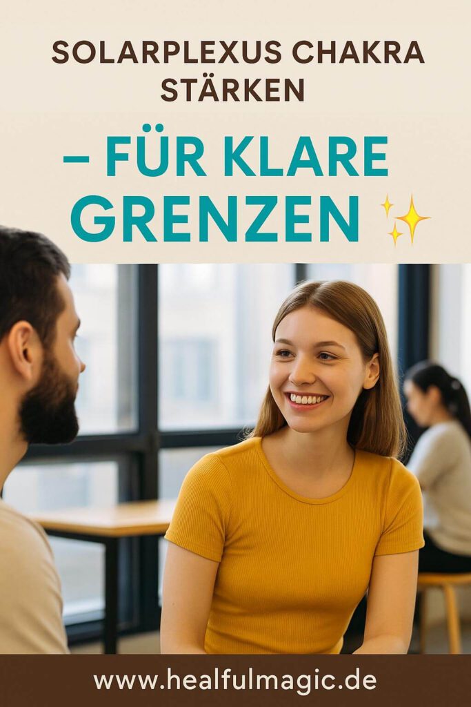 Frau mit gelbem Pullover lächelt ruhig – Symbol für innere Balance und Stärke durch Chakra-Heilung.