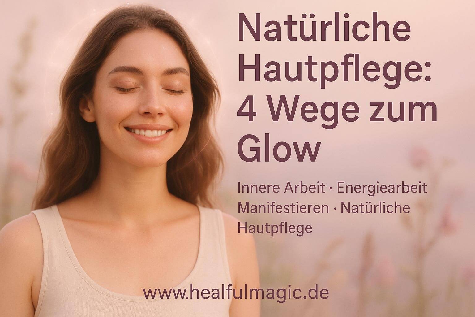 natuerliche-hautpflege-tipps-healfulmagic.jpg Frau mit entspannter Ausstrahlung und natürlichem Glow – Symbol für natürliche Hautpflege Tipps, innere Balance und Energiearbeit.